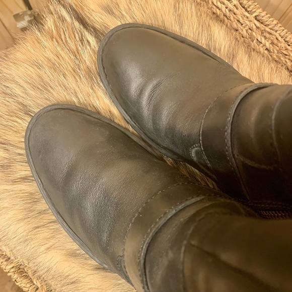 Born Black Heeled Boots with Buckle - Picture 10 of 16